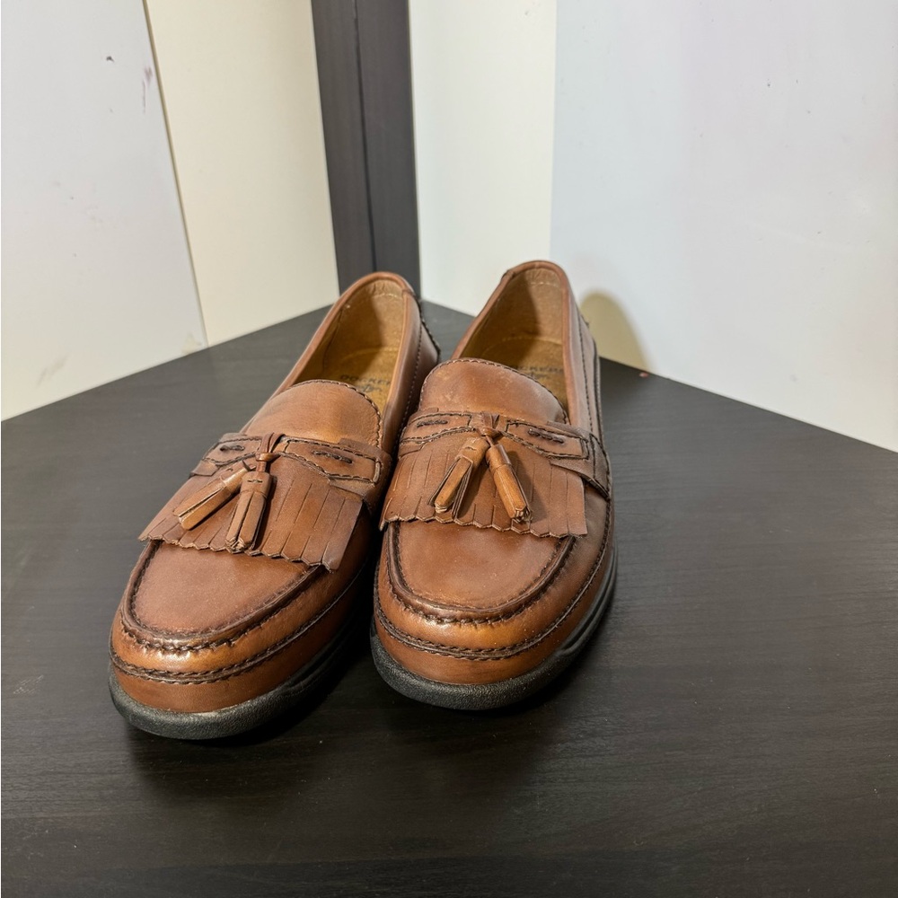 NWOT Dockers Shoes Mens Sinclair Kiltie Loafers Brown Leather Casual size 10M